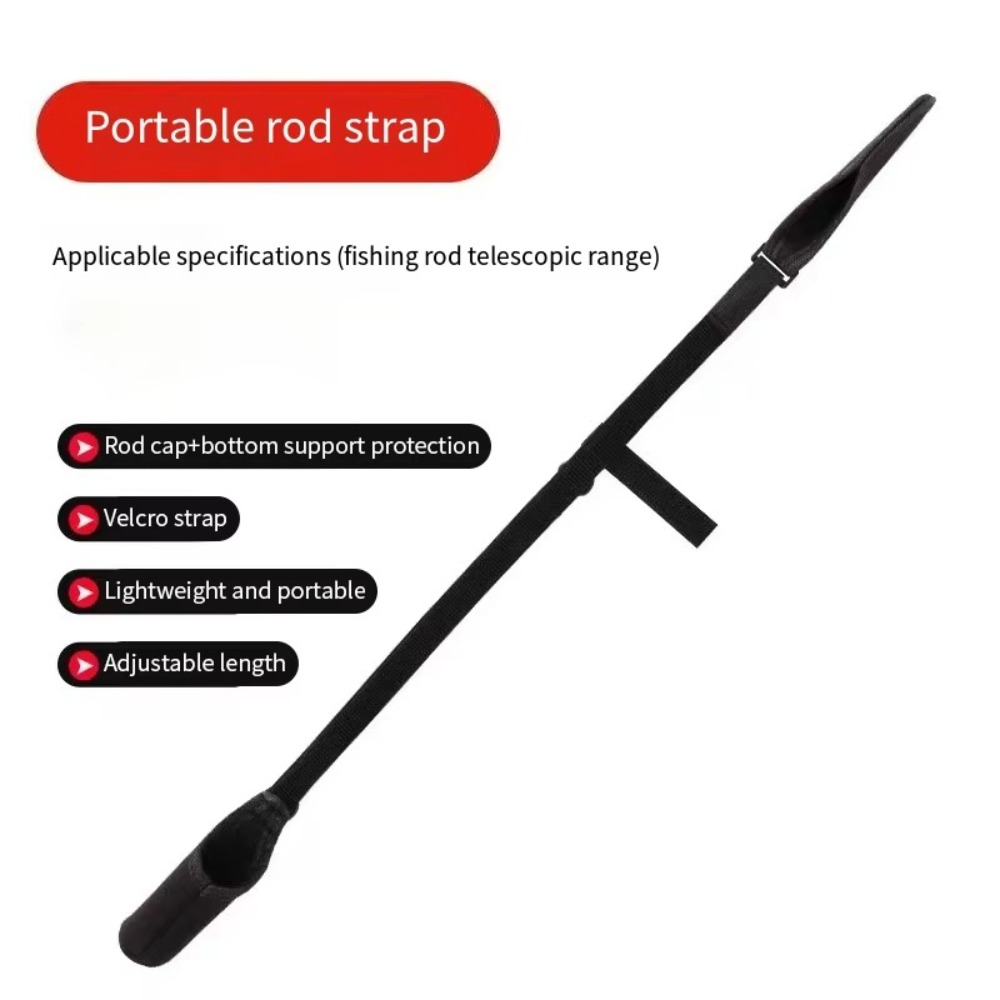 Fishing Rod Combo - กระเป๋าเก็บคันเบ็ดแบบพกพา สายสะพายคันเบ็ดแบบปรับได้ สายคาดคันเบ็ด ตัวป้องกันสายคาดคันเบ็ด อุปกรณ์ตกปลา