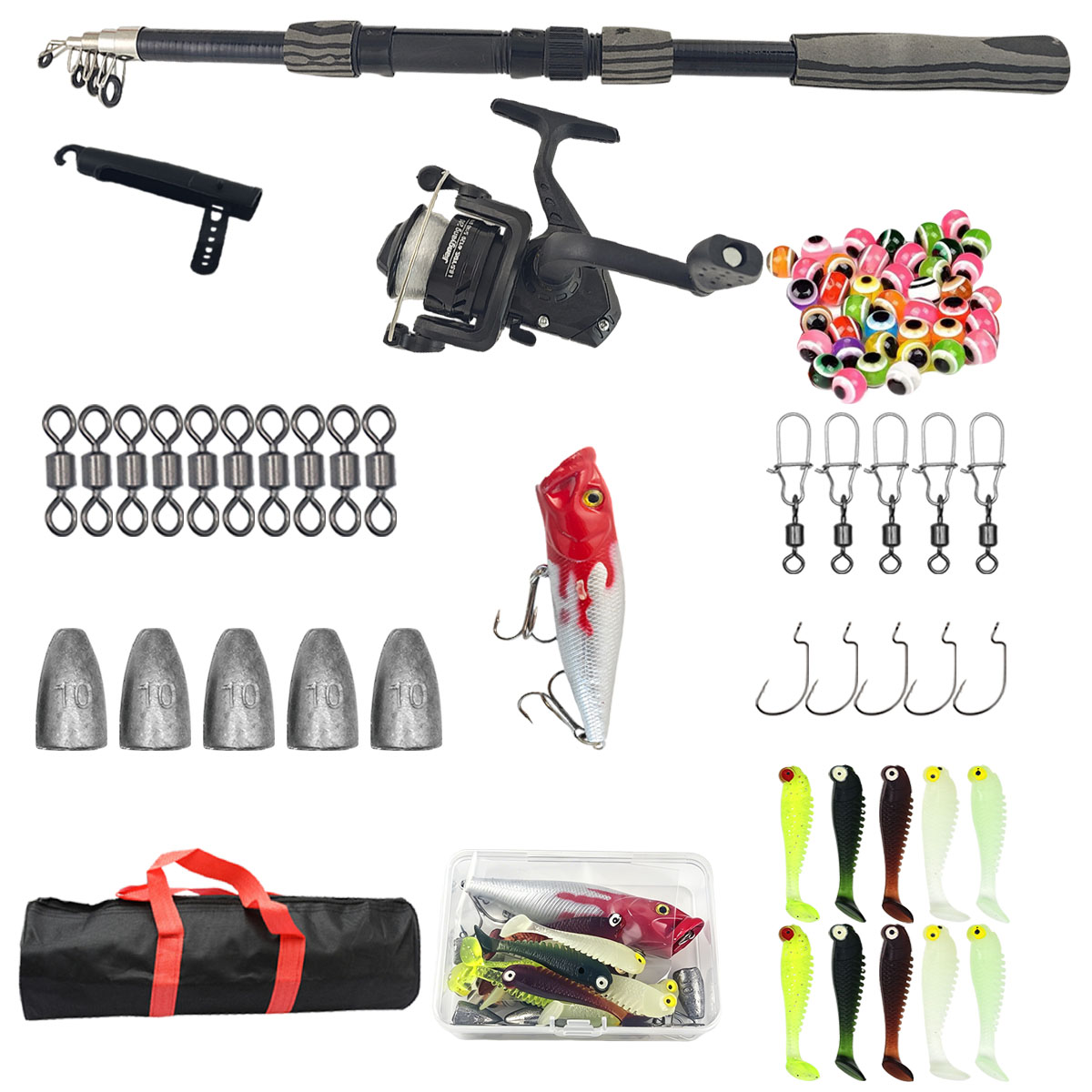ชุดคันเบ็ดตกปลาแบบพกพา ยืดหดได - Fishing Rod Combo บทวิจารณ์และราคา
