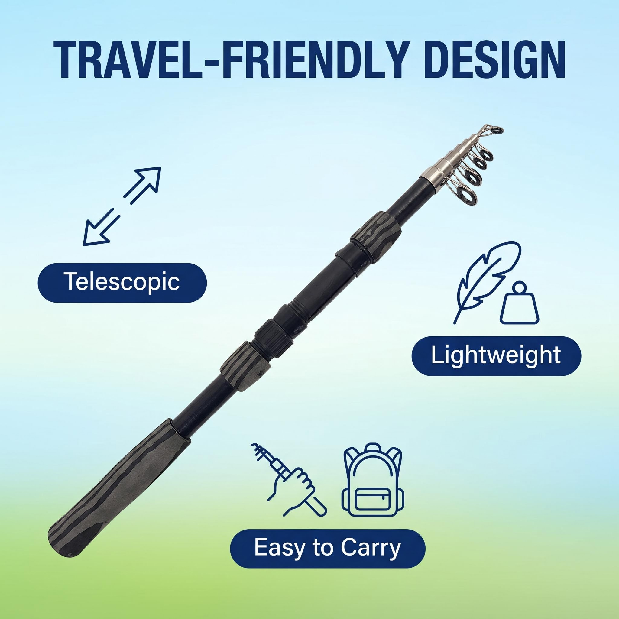 ชุดคันเบ็ดตกปลาแบบพกพา ยืดหดได - Fishing Rod Combo บทวิจารณ์และราคา